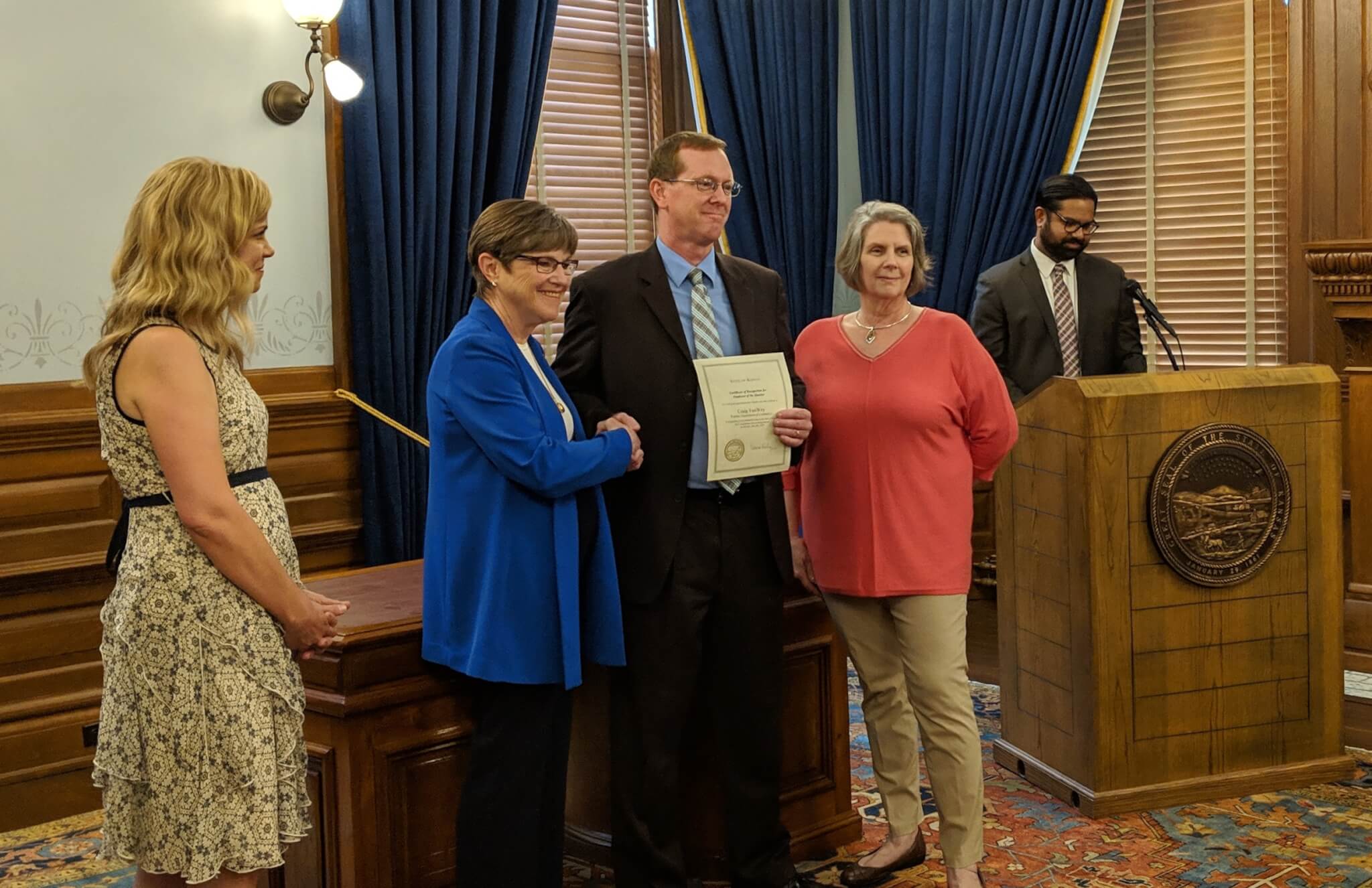 The Kansas Department of Commerce names Craig VanWey Employee of the Quarter